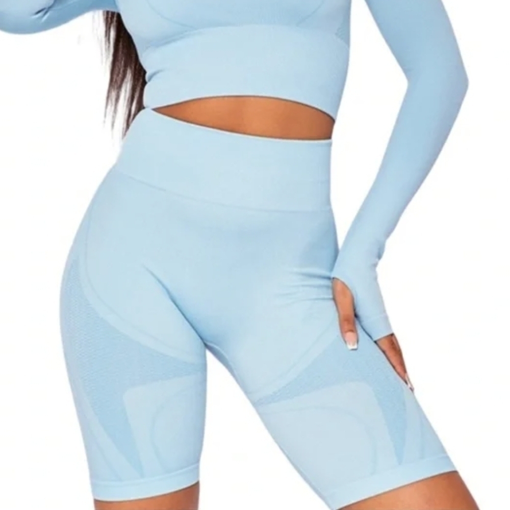 PrettyLittleThing Blue Sport Seamless Shorts NWT